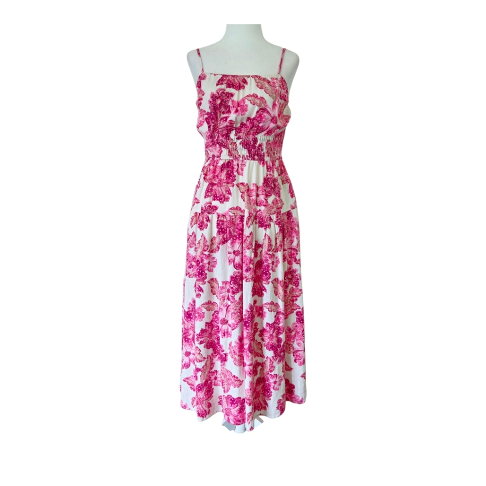 Floral Linen Blend Midi